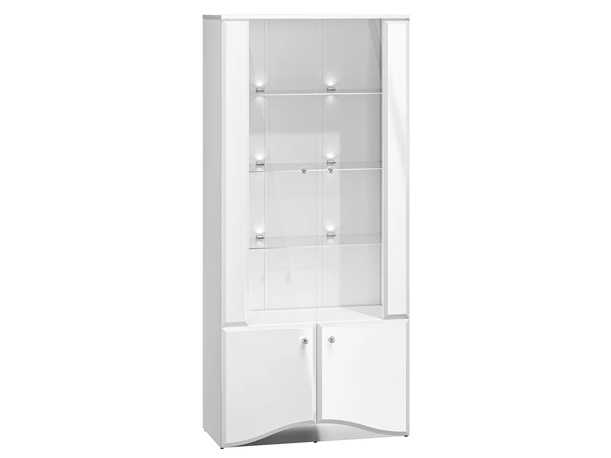 Ensemble Salon Complet – Ensemble Glamis, 3 pièces - blanc brillant / miroir chromé