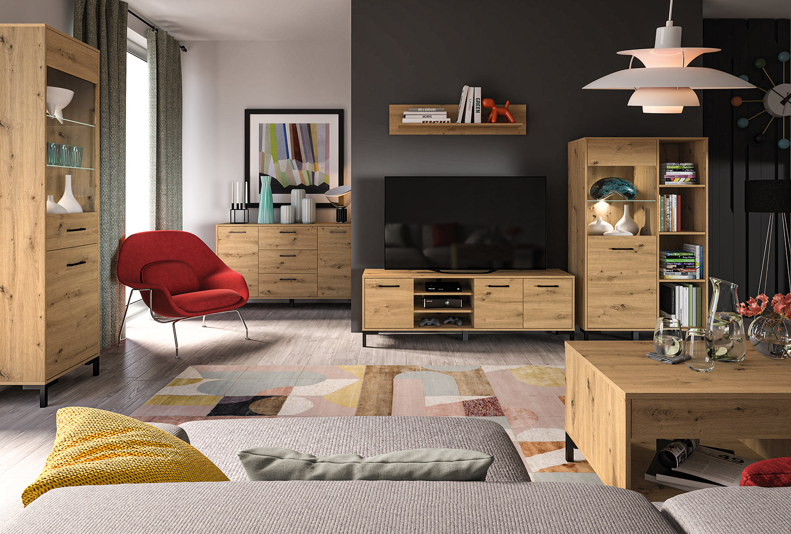 Étagère Murale en Chêne Artisanal avec Bordure ABS - Résistante aux Rayures, Humidité et Températures Élevées