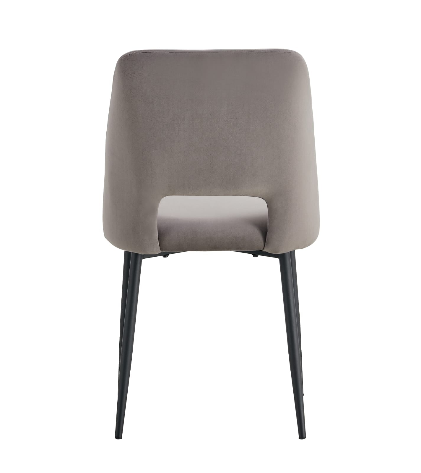 Lot de 4 chaises Mila – Revêtement doudou, velours ou tissu sergé – Pieds métal noir ou chrome