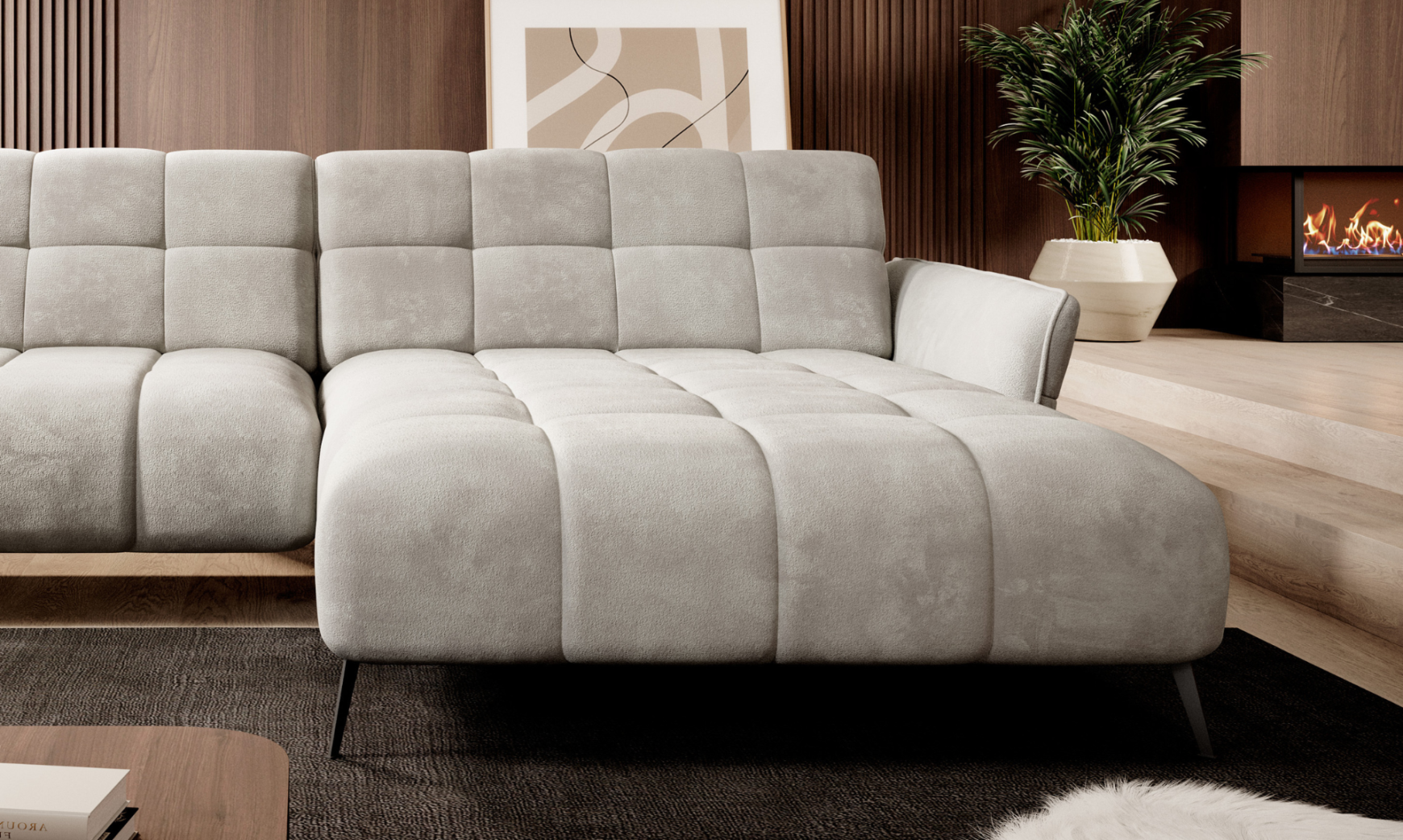Canapé d’Angle  Haut de Gamme – Réglage Électrique de l’Assise, Design Moderne, Confort Sur Mesure | Tissu Premium & Structure Robuste