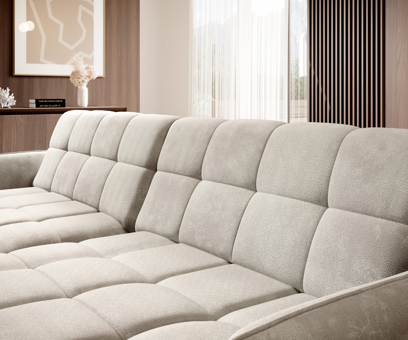 Canapé d’Angle  Haut de Gamme – Réglage Électrique de l’Assise, Design Moderne, Confort Sur Mesure | Tissu Premium & Structure Robuste