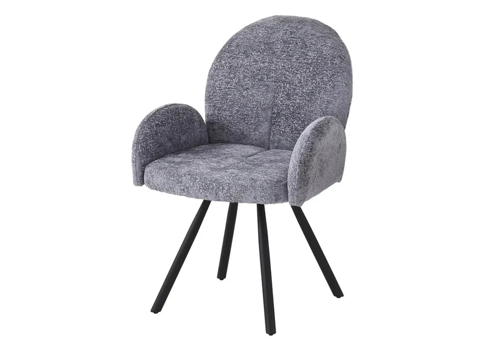 chaise salle à manger Tissu Chenille métal noir, argenté