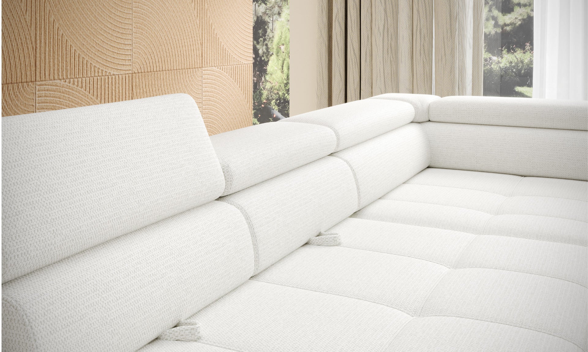 Canapé d’angle spacieux avec couchage et rangement intégré