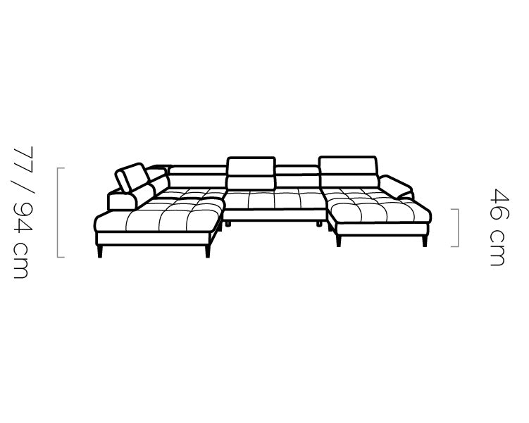 Canapé d'angle XL avec fonction lit et coffre de rangement intégré