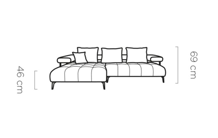 Canapé d’angle moderne avec réglage électrique de la profondeur d’assise