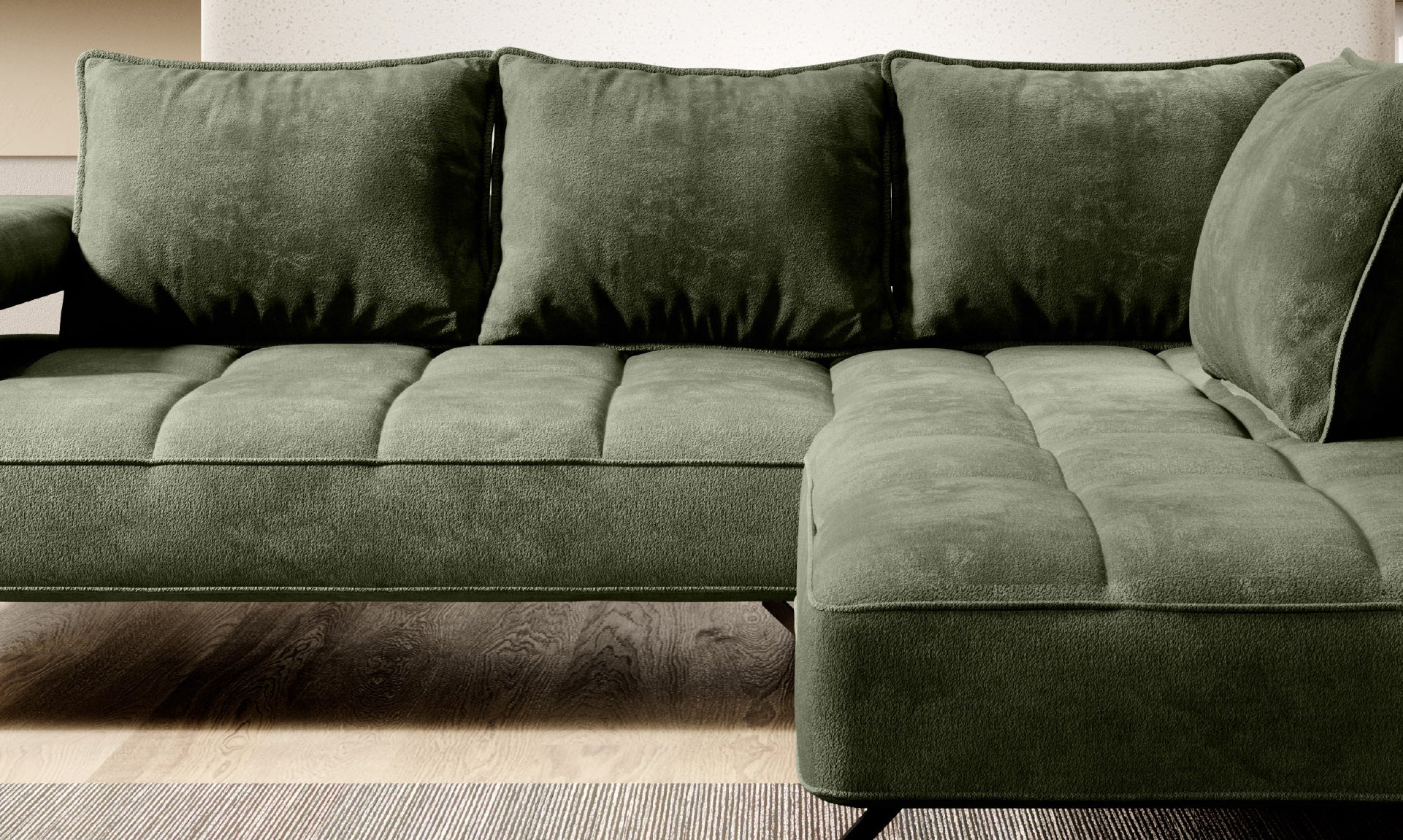 Canapé d’angle – Confort haut de gamme avec assise extensible, disponible en tailles S, L et XL