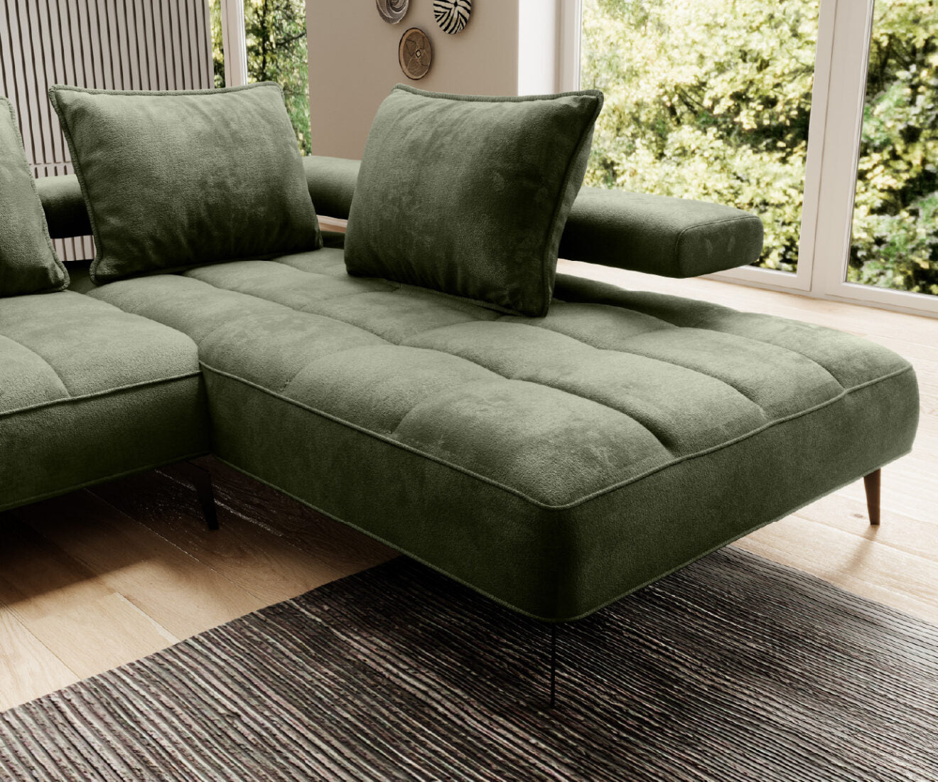 Canapé d’angle – Confort haut de gamme avec assise extensible, disponible en tailles S, L et XL