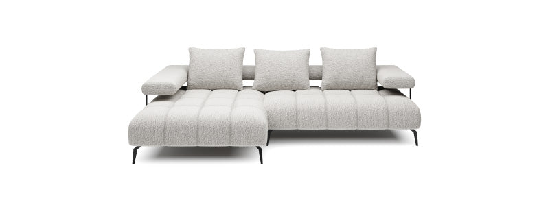 Canapé d’angle moderne avec réglage électrique de la profondeur d’assise