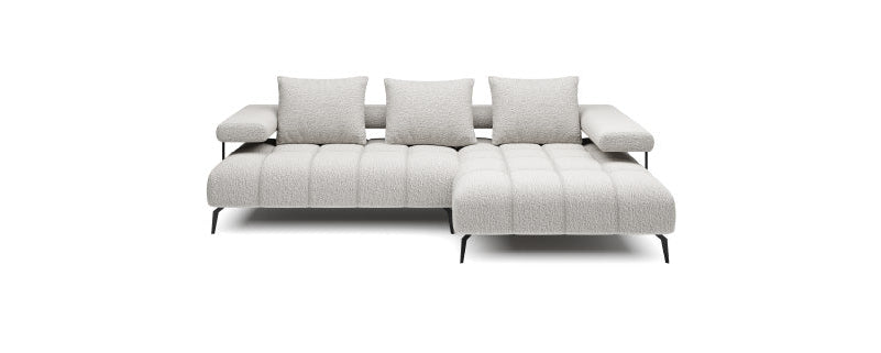 Canapé d’angle moderne avec réglage électrique de la profondeur d’assise