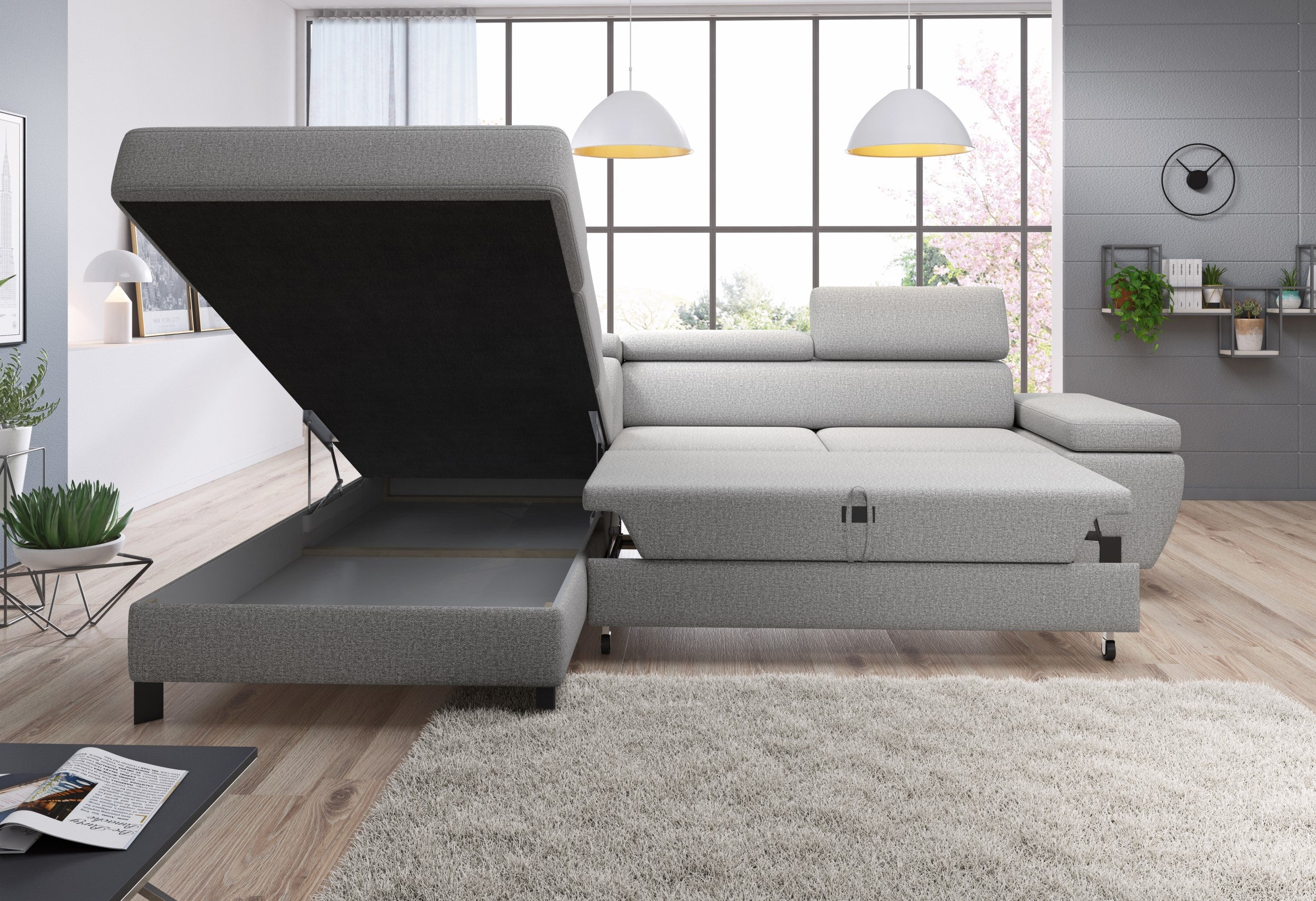 Canapé d’angle – Design moderne, convertible avec rangement, disponible en format Mini ou L