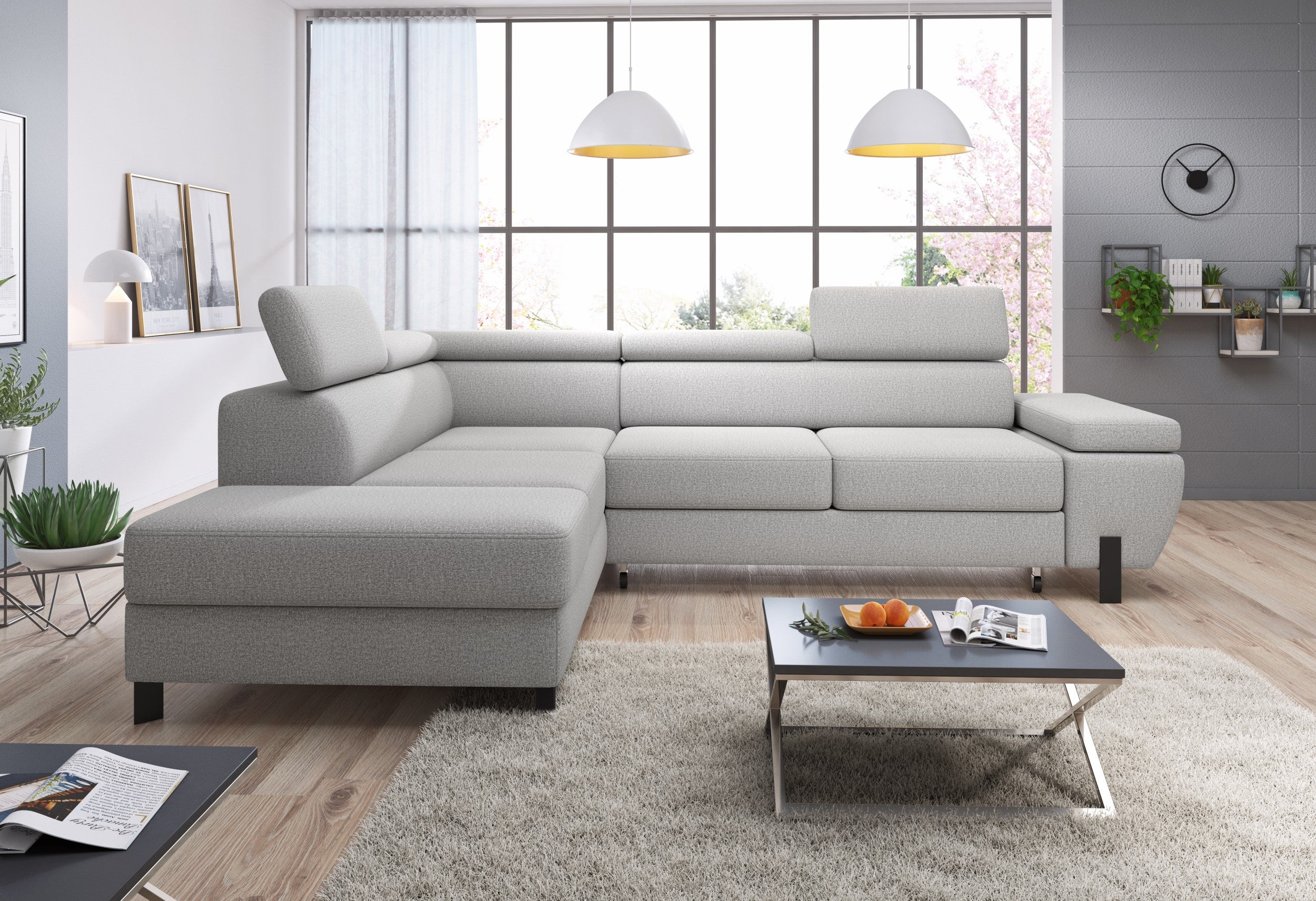 Canapé d’angle – Design moderne, convertible avec rangement, disponible en format Mini ou L