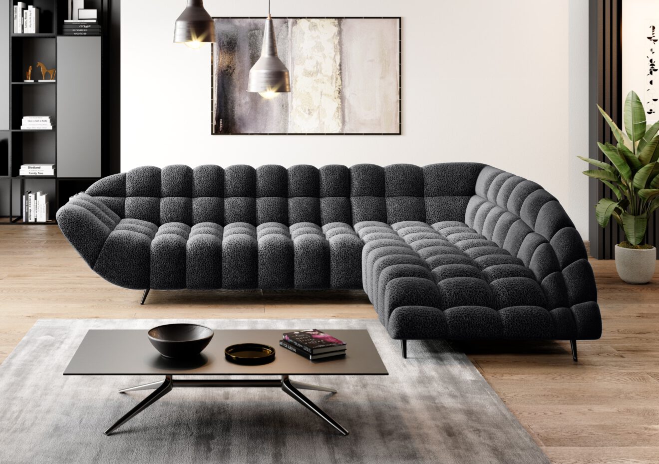 Canapé d’Angle – Design Moderne avec Profondeur d’Assise Réglable Électriquement