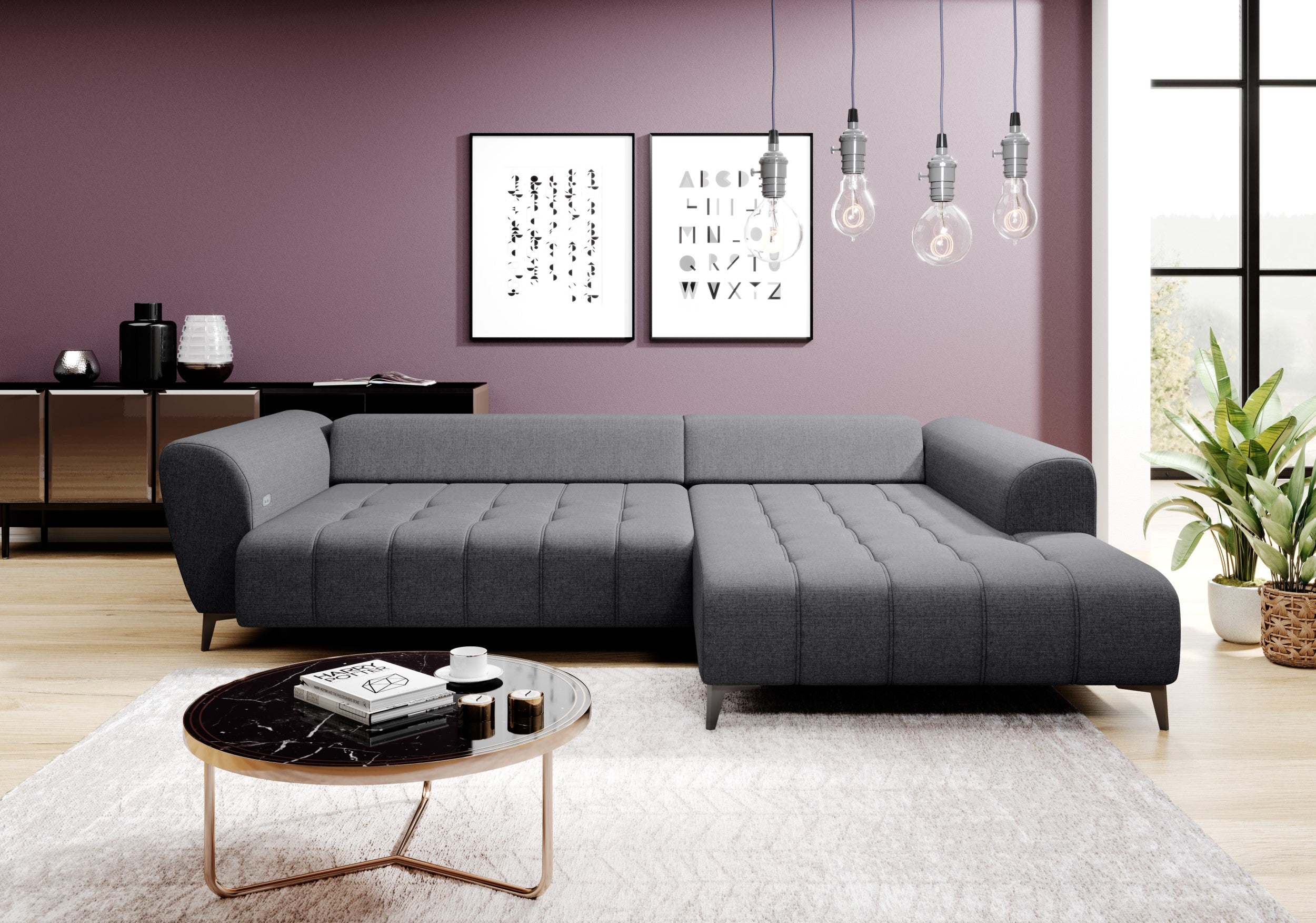 Canapé d’Angle  – Grand Confort avec Profondeur d’Assise Réglable Électriquement