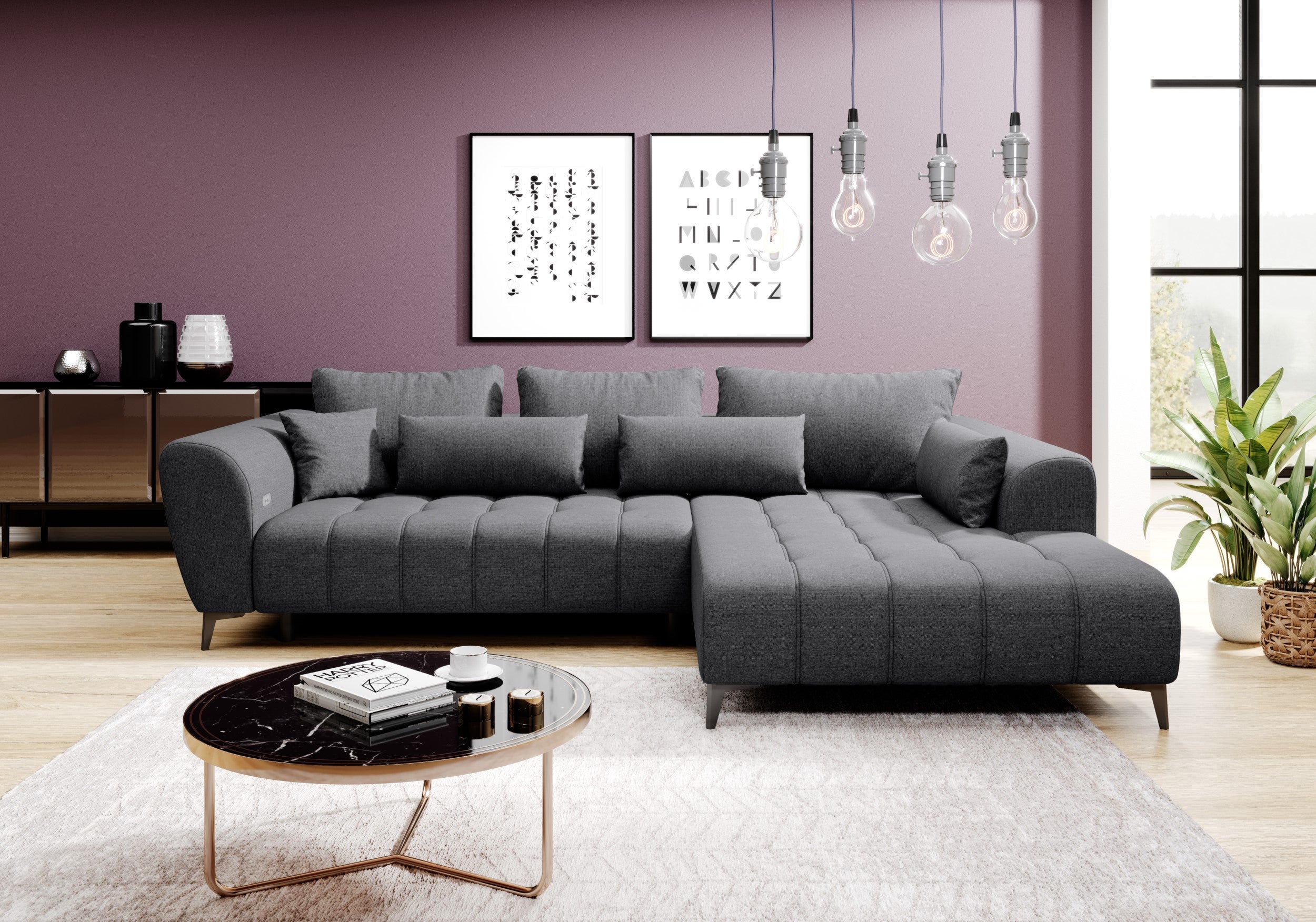 Canapé d’Angle  – Grand Confort avec Profondeur d’Assise Réglable Électriquement