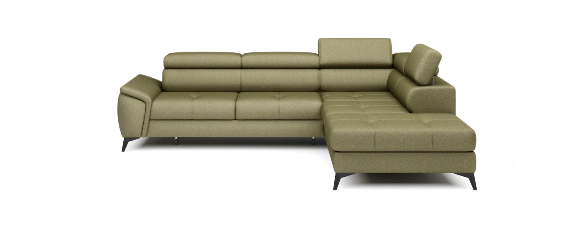 Canapé d’angle en cuir naturel avec couchage et rangement – Élégance & confort haut de gamme
