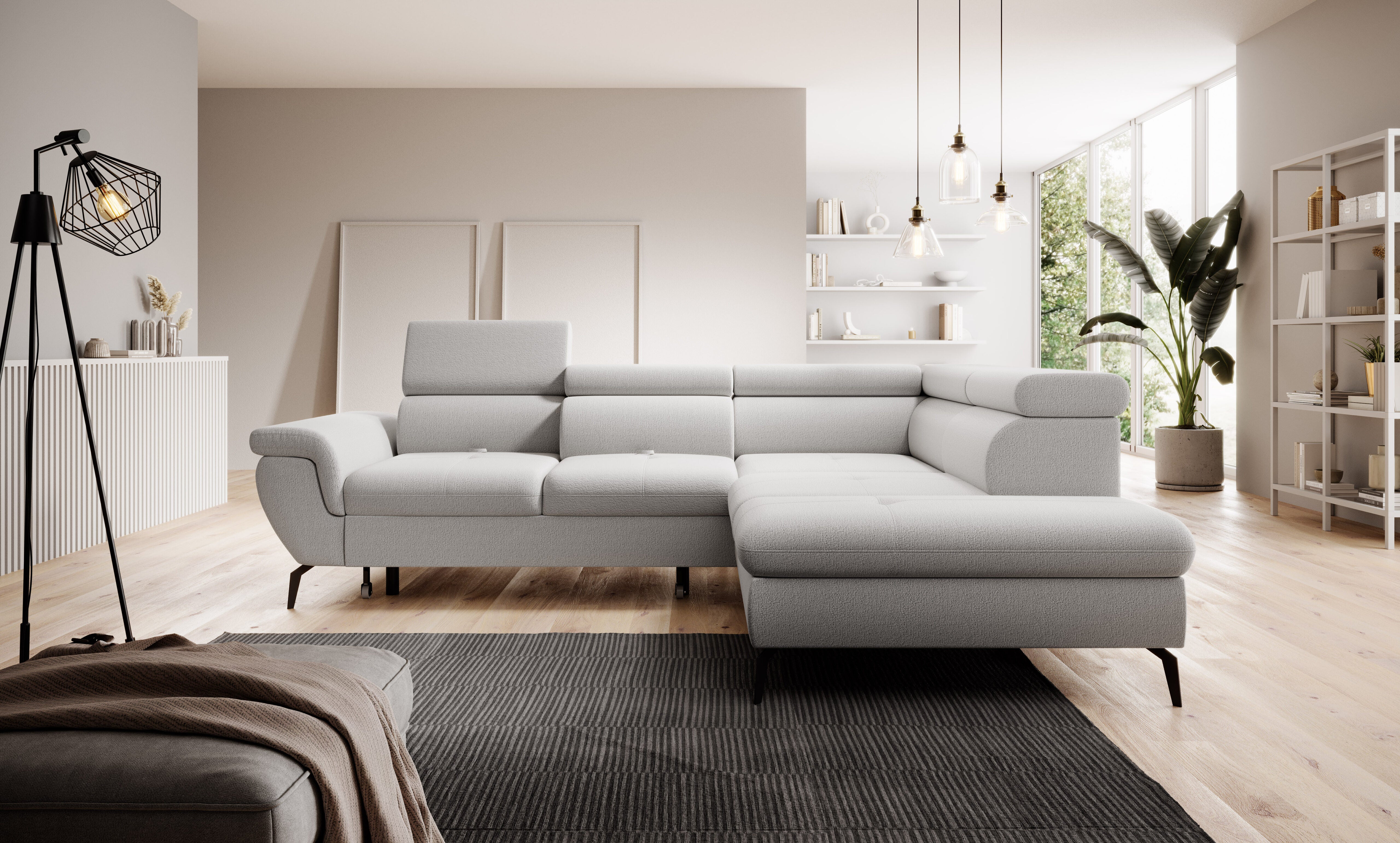 Canapé d’angle L – Design contemporain, convertible avec coffre de rangement et confort personnalisé