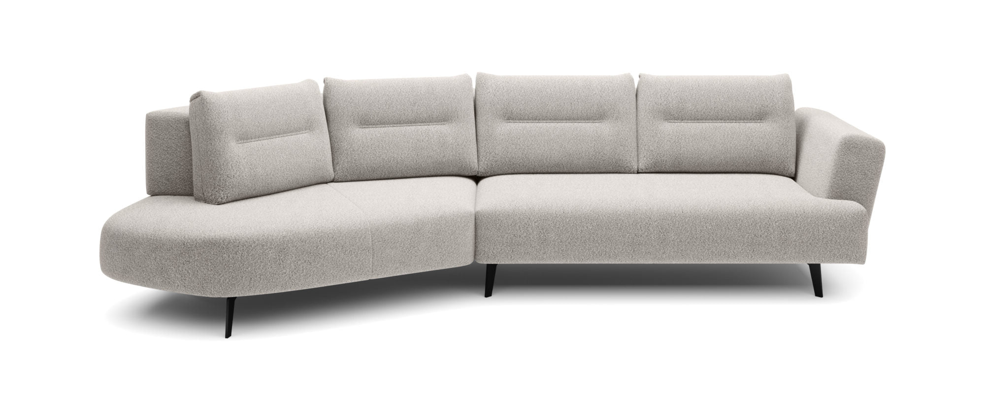 Canapé d'angle moderne avec extension électrique, fonction relax et suspension à ressorts en zigzag