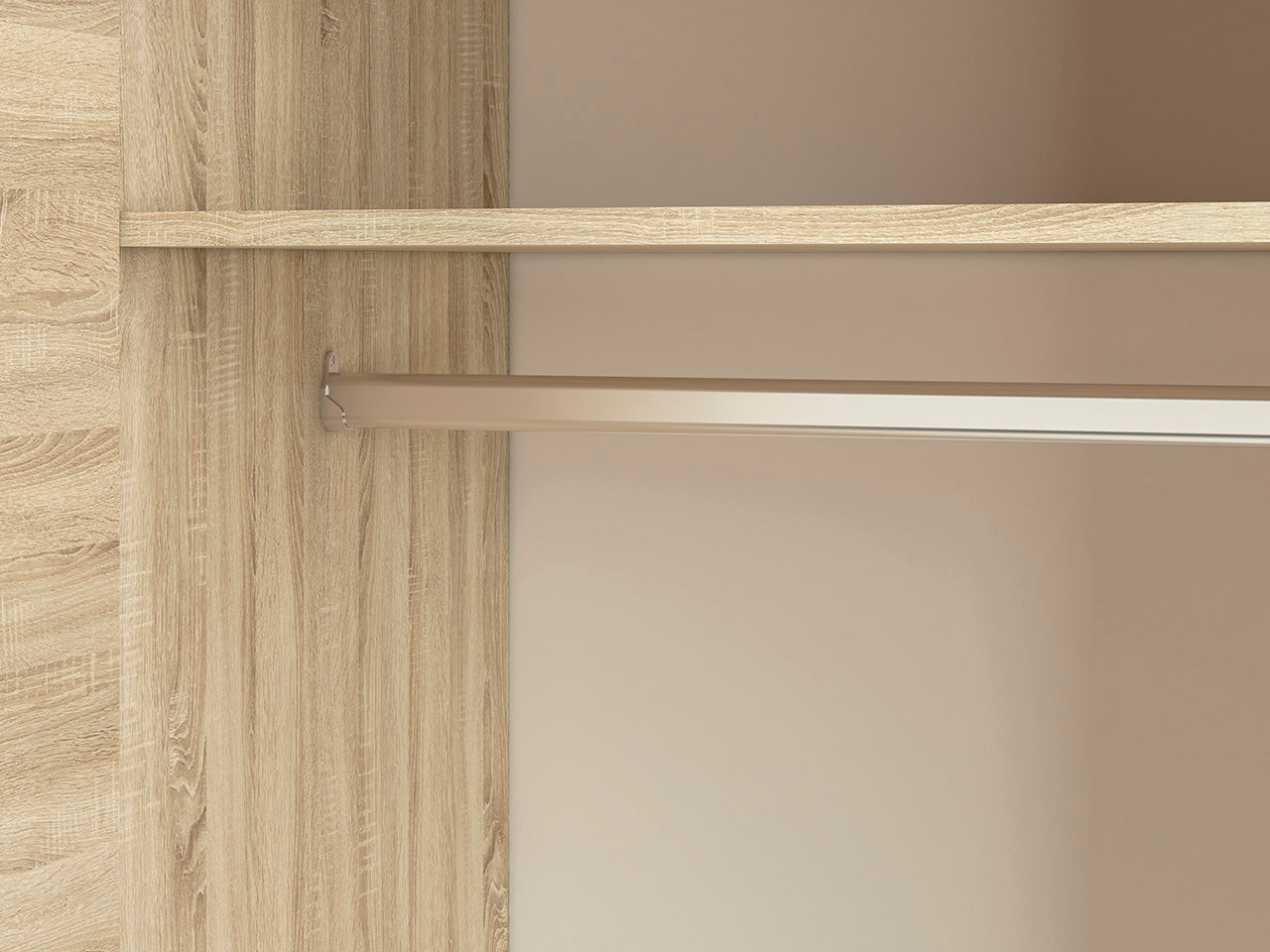Armoire 3 Portes en Chêne Sonoma Clair avec Insertion Blanche et Anthracite – Grand Rangement, Finition Moderne