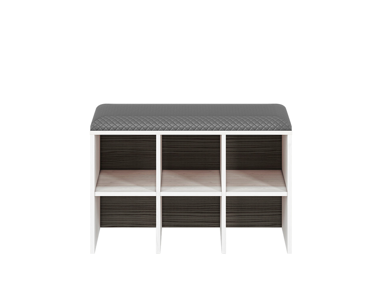 Meuble à Chaussures en Pin des Neiges et MDF Gris Neuf avec Bordure ABS