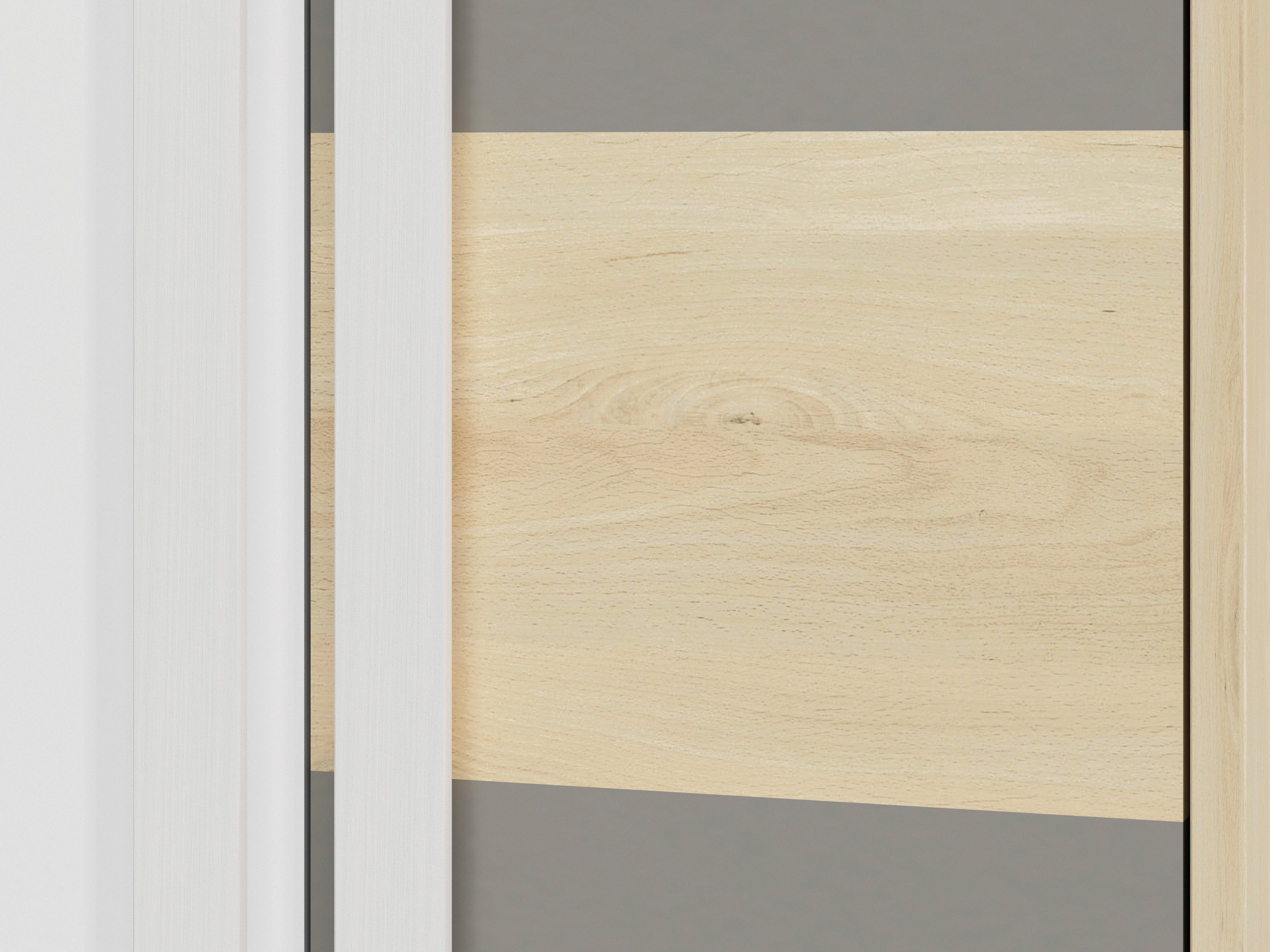 Armoire d'angle moderne Hêtre Fjord, Blanc & Gris Platine – Rangement optimisé avec bordure ABS, résistant à l'humidité et aux rayures