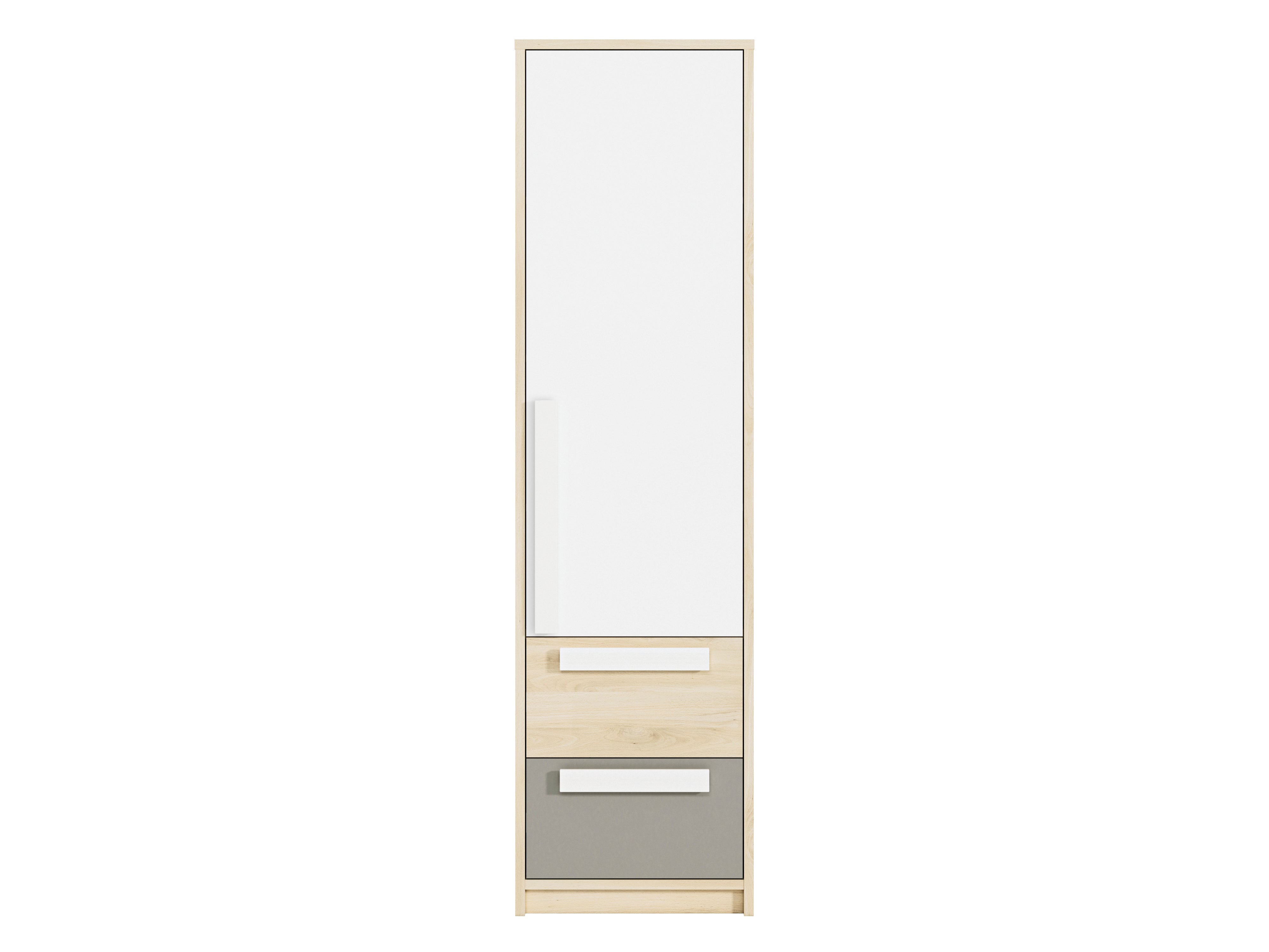 Chiffonnier d'Angle Moderne Hêtre Fjord + Blanc | Rangement Fonctionnel avec Tiroirs Renforcés | Design Contemporain et Résistant