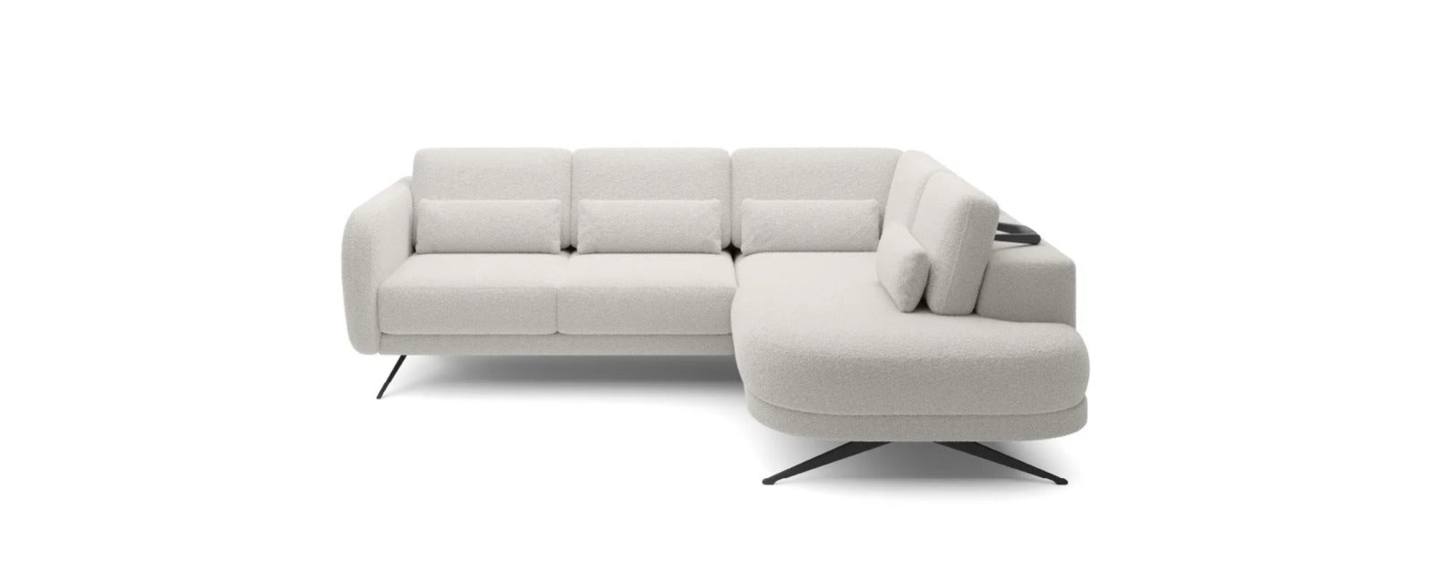 Canapé moderne avec profondeur d’assise réglable et appui-tête coulissant