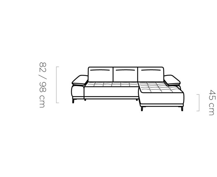 Canapé d'Angle Compact  – Confort Personnalisé avec Appuis-tête réglables et profondeur d'assise modulable électriquement