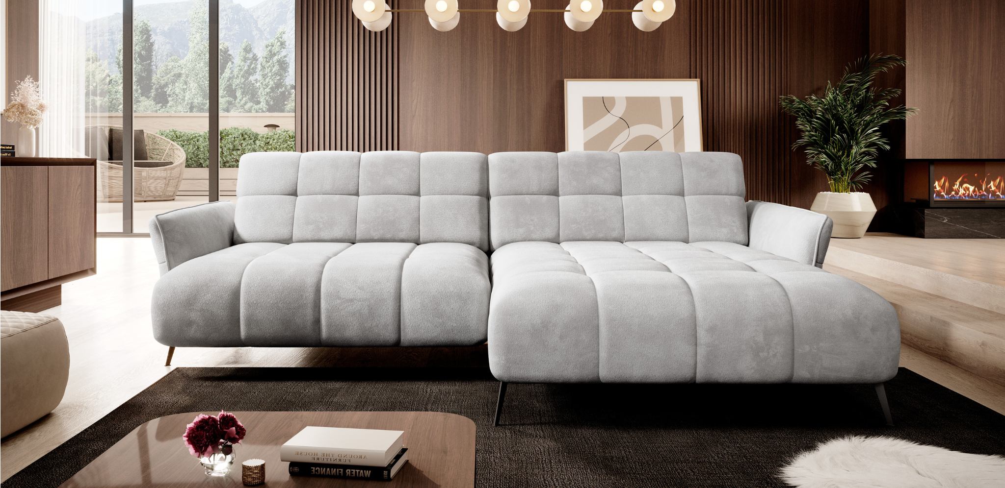 Canapé d’Angle  Haut de Gamme – Réglage Électrique de l’Assise, Design Moderne, Confort Sur Mesure | Tissu Premium & Structure Robuste