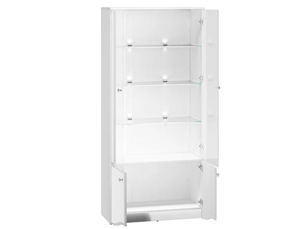 Ensemble Salon Complet – Ensemble Glamis, 3 pièces - blanc brillant / miroir chromé