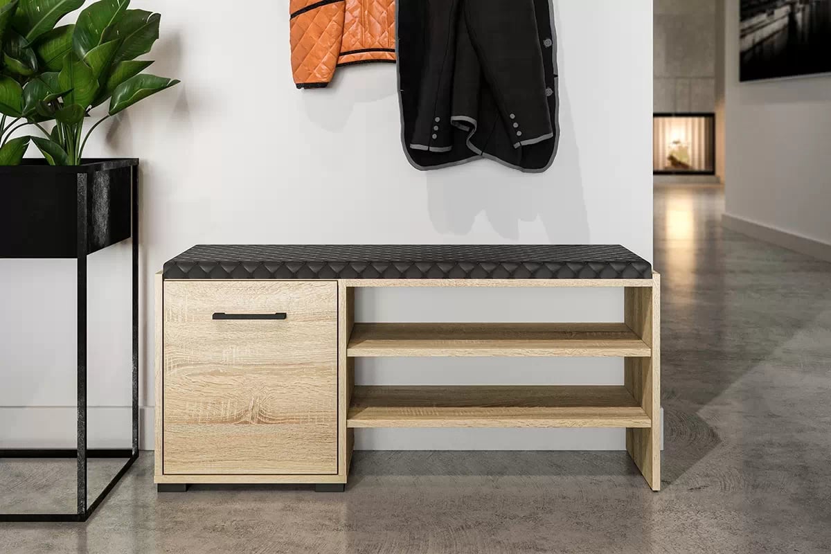 Meuble à Chaussures 105 cm Bois Clair Sonoma | Grand Rangement & Finition Résistante
