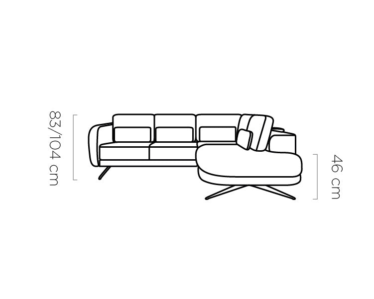 Canapé moderne avec profondeur d’assise réglable et appui-tête coulissant
