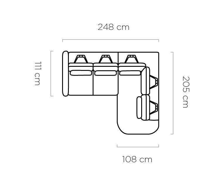 Canapé moderne avec profondeur d’assise réglable et appui-tête coulissant