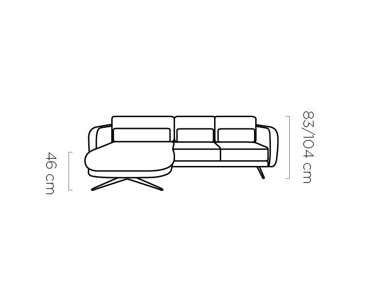 Canapé moderne avec profondeur d’assise réglable et appui-tête coulissant