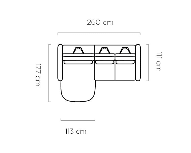 Canapé moderne avec profondeur d’assise réglable et appui-tête coulissant