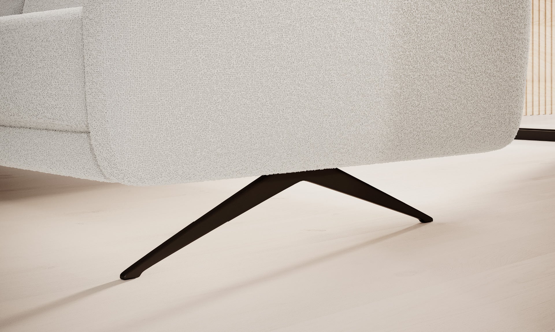 Canapé moderne avec profondeur d’assise réglable et appui-tête coulissant