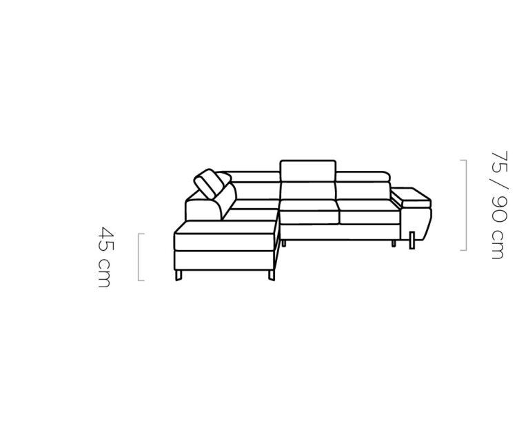 Canapé d’angle – Design moderne, convertible avec rangement, disponible en format Mini ou L