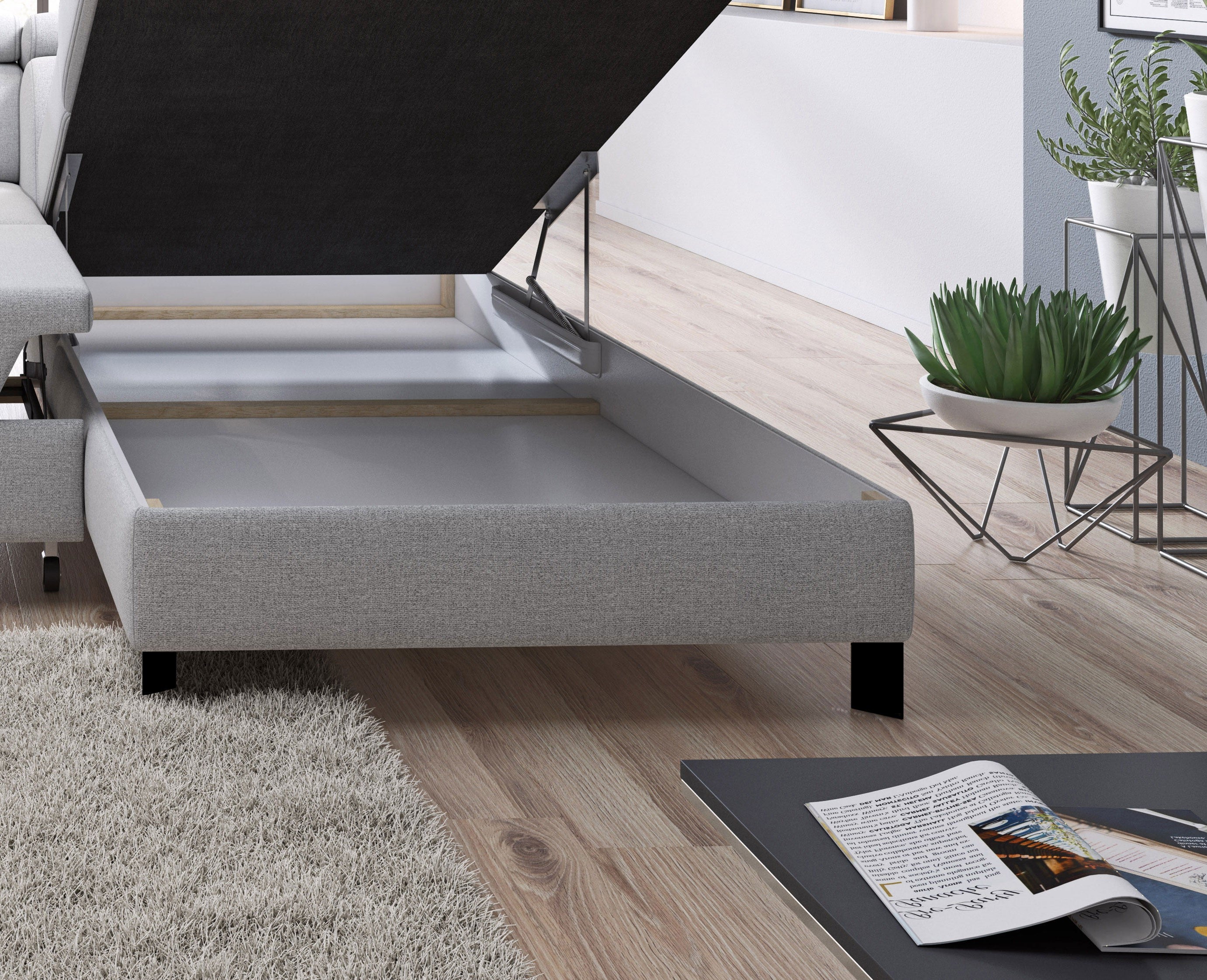 Canapé d’angle – Design moderne, convertible avec rangement, disponible en format Mini ou L