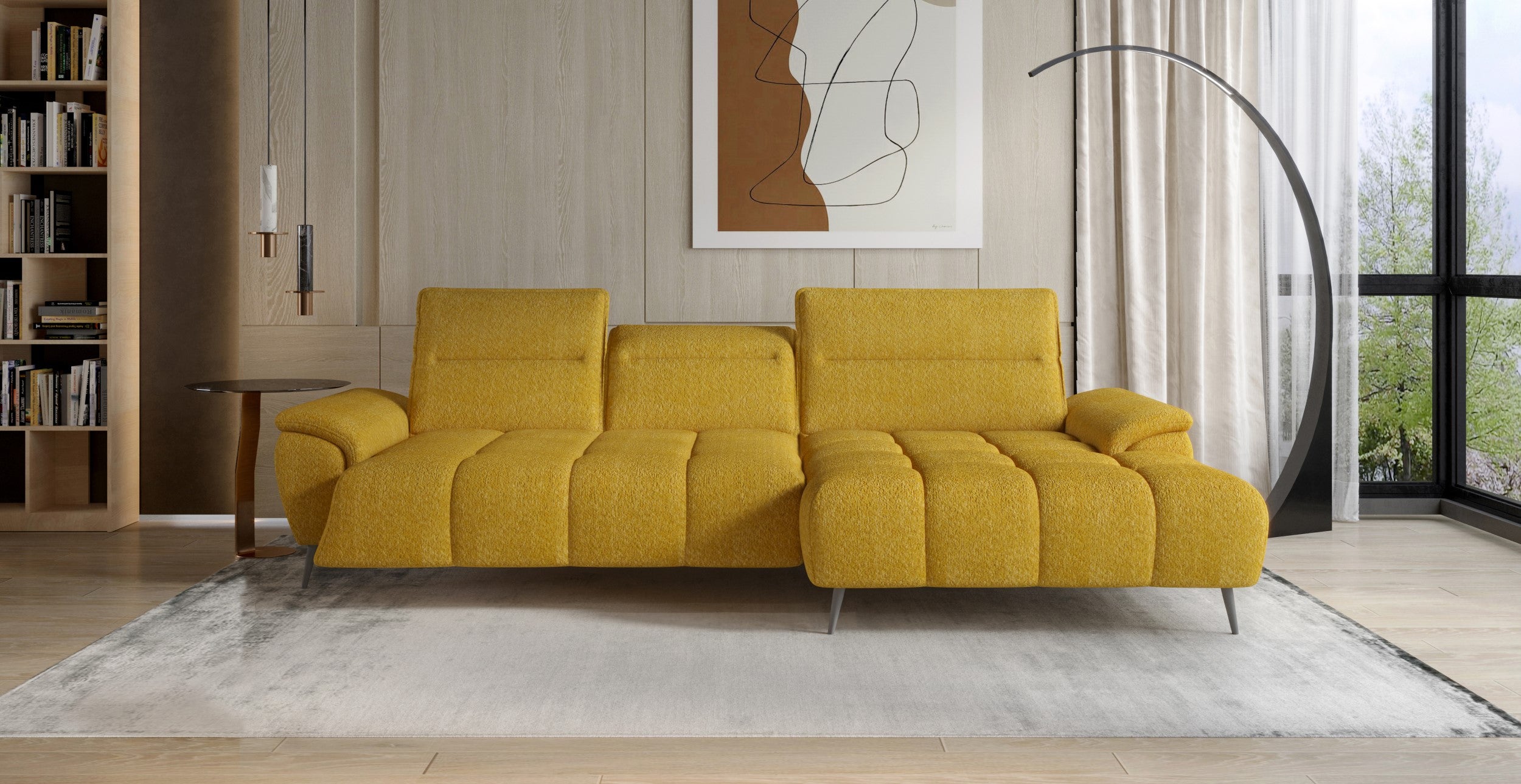 Canapé d’angle – Convertible avec rangement, têtières réglables & design moderne (S, L, XL)