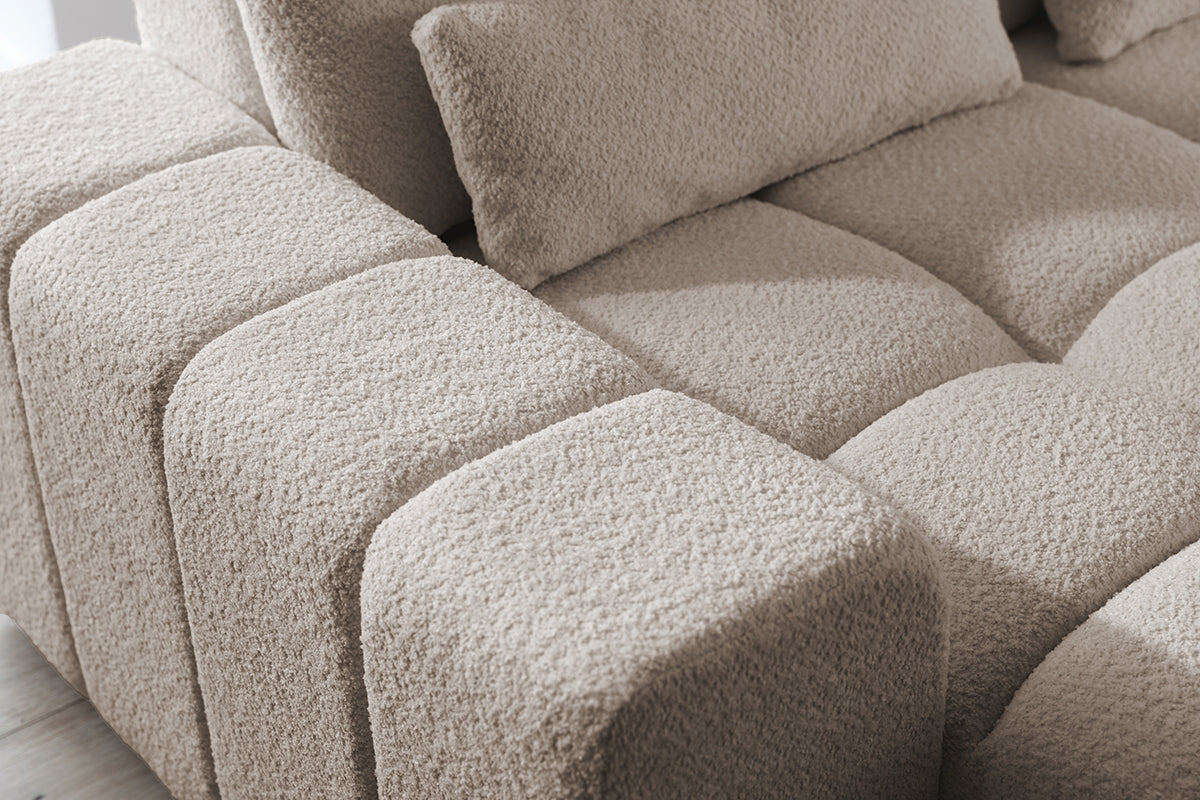 Canapé d'angle  L convertible avec rangement et  assise extensible électriquement – Confort moderne et design élégant
