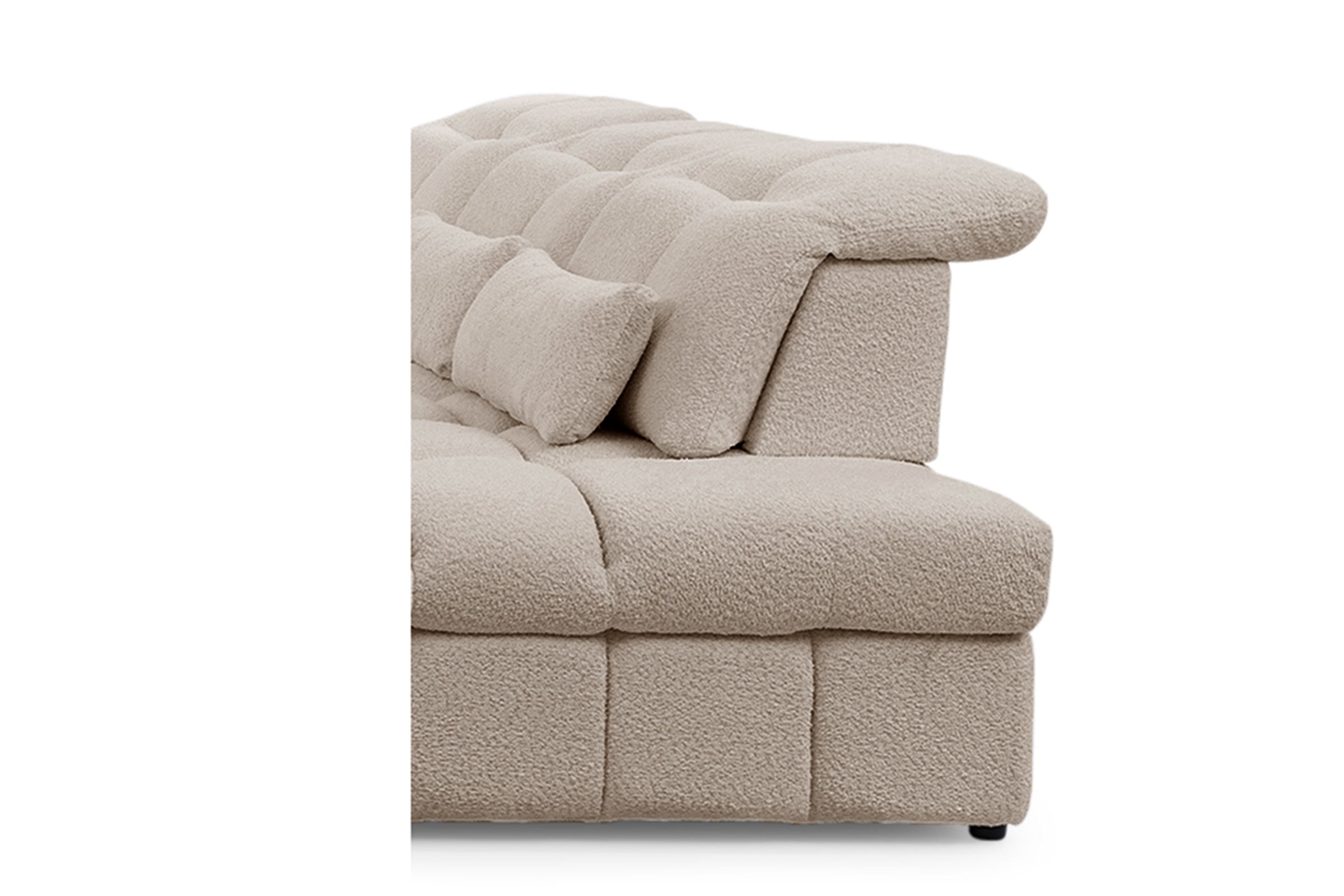 Canapé d'angle avec fonction couchage Magnelio U II côté droit - boucle beige Catch me 2