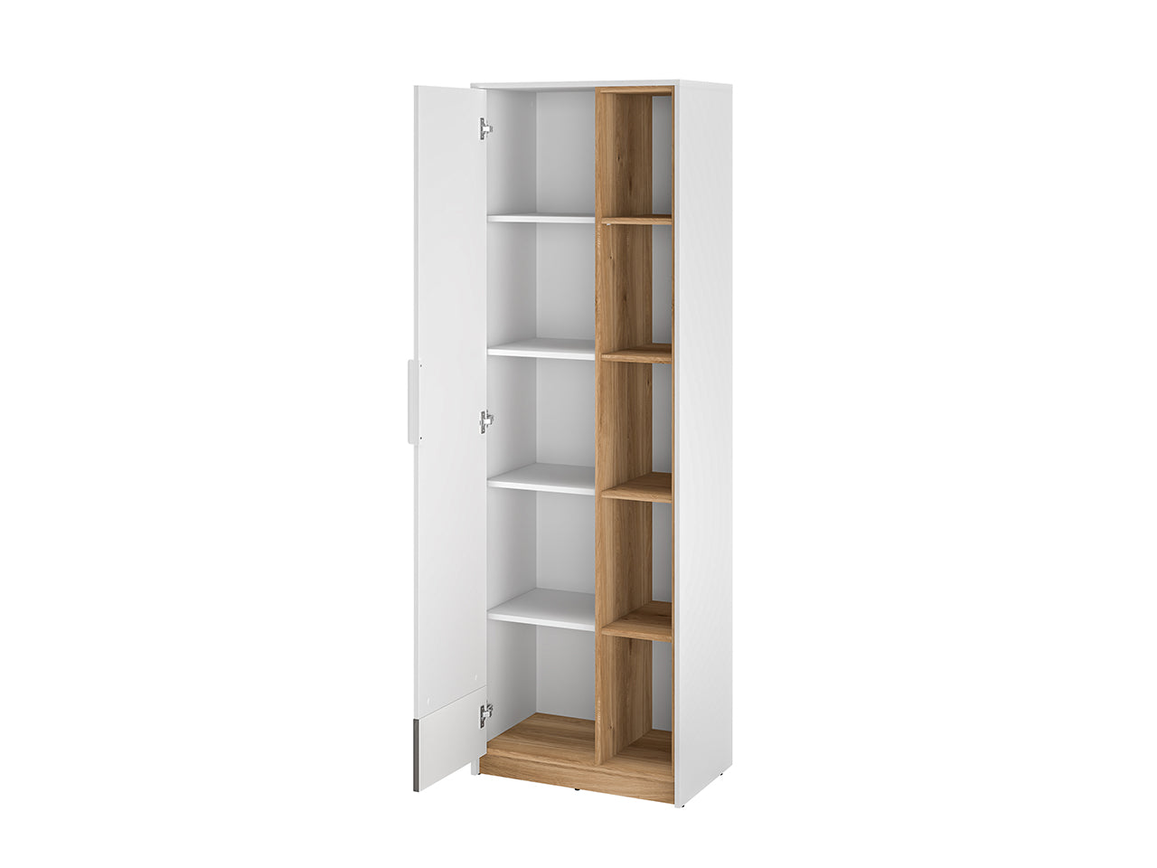 Garde-Robe Moderne en Blanc et Chêne Castello avec MDF Graphite Mat – Durabilité et Design Élégant