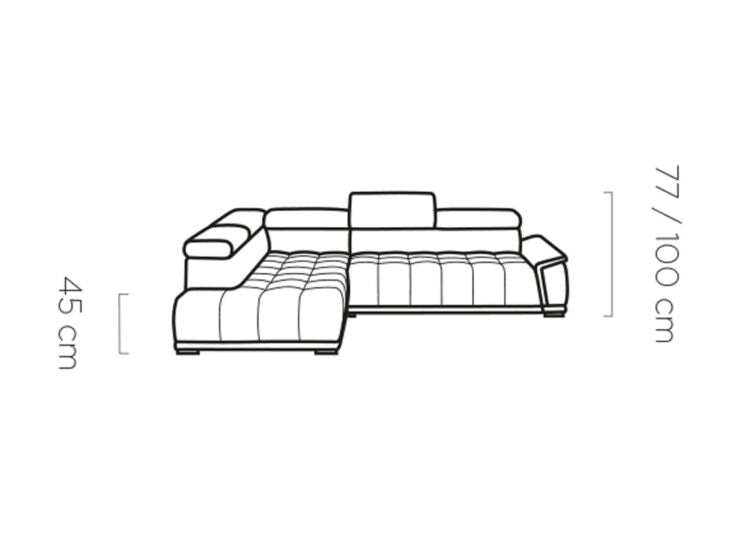 Canapé d’angle – Confort réglable électrique, design moderne et têtières ajustables